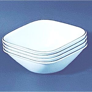 4- Corelle “Urban Ace” Square Gary lines /. Rim Bowls.
